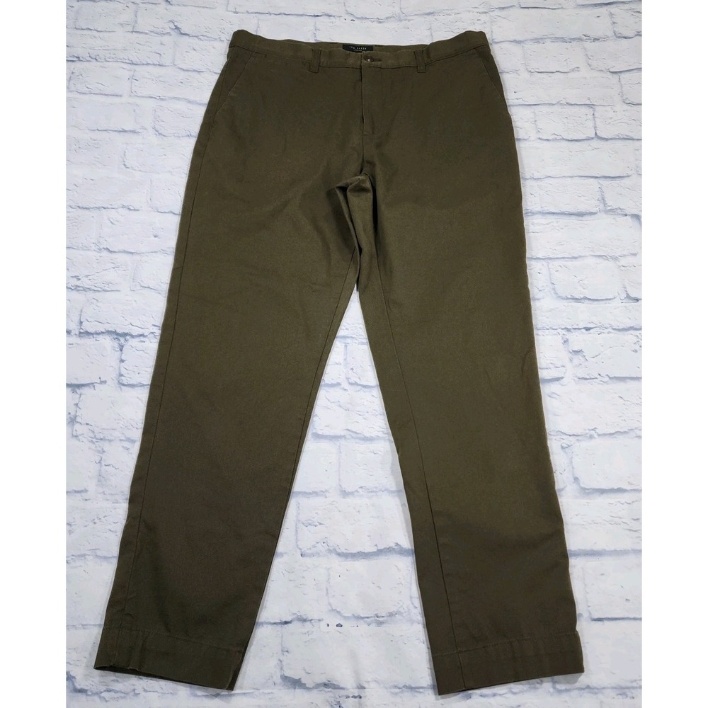 Ted Baker MENS SIZE 34R Genbee Camburn Cotton Blend Relaxed Chino Pants Green